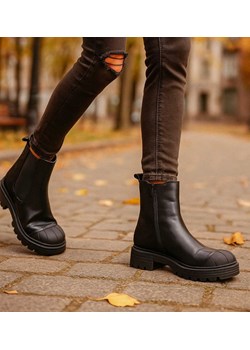 Czarne wysokie botki z ociepleniem /J5-2 H2 18423 T2/ ze sklepu Pantofelek24.pl w kategorii Botki - zdjęcie 187330099