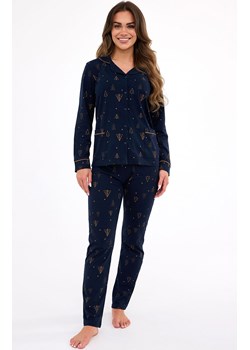 Bawełniana piżama damska Gold 482/447, Kolor granatowy, Rozmiar L, Cornette ze sklepu Primodo w kategorii Piżamy damskie - zdjęcie 187330349