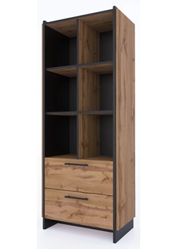 Wysoki regał z szufladami dąb wotan + czarny M0-G86 ze sklepu Edinos.pl w kategorii Regały i witryny - zdjęcie 187330995