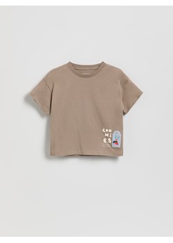 Reserved - Świąteczny t-shirt - brązowy ze sklepu Reserved w kategorii T-shirty chłopięce - zdjęcie 187331427