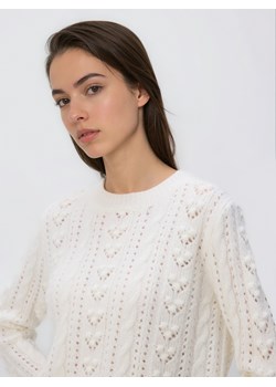 Reserved - Sweter z dodatkiem wełny - kremowy ze sklepu Reserved w kategorii Swetry damskie - zdjęcie 187331635