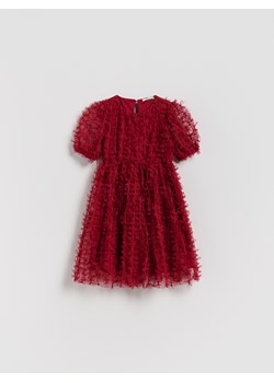 Reserved - Tiulowa sukienka w kokardki - czerwony ze sklepu Reserved w kategorii Sukienki dziewczęce - zdjęcie 187331675