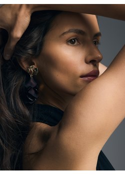 Reserved - Wiszące kolczyki - ciemnofioletowy ze sklepu Reserved w kategorii Kolczyki - zdjęcie 187331677