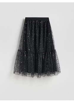 Reserved - Tiulowa spódnica z cekinami - czarny ze sklepu Reserved w kategorii Spódnice - zdjęcie 187331727