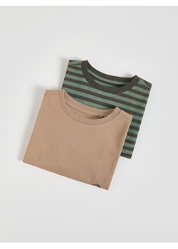 Reserved - Bawełniany longsleeve 2 pack - brązowy ze sklepu Reserved w kategorii T-shirty chłopięce - zdjęcie 187331735