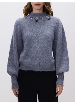 Reserved - Sweter z biżuteryjną aplikacją - granatowy ze sklepu Reserved w kategorii Swetry damskie - zdjęcie 187331778