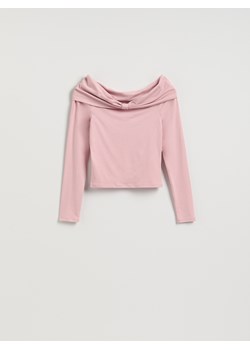 Reserved - Longsleeve z modalem - pastelowy róż ze sklepu Reserved w kategorii Bluzki damskie - zdjęcie 187331806