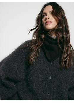 Reserved - Szal z wełną i kaszmirem - ciemnobrązowy ze sklepu Reserved w kategorii Szaliki i chusty damskie - zdjęcie 187331857