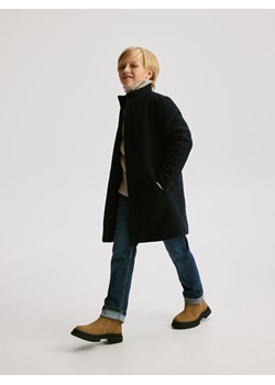 Reserved - Płaszcz z dodatkiem wełny - granatowy ze sklepu Reserved w kategorii Kurtki chłopięce - zdjęcie 187331937