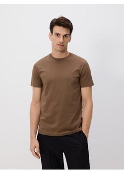 Reserved - Bawełniany t-shirt regular - brązowy ze sklepu Reserved w kategorii T-shirty męskie - zdjęcie 187331987