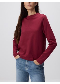 Reserved - Longsleeve z merceryzowanej bawełny - różowy ze sklepu Reserved w kategorii Bluzki damskie - zdjęcie 187332098