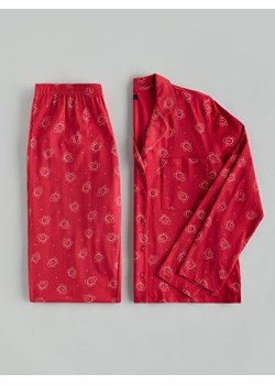 Reserved - Dwuczęściowa piżama ze świątecznym nadrukiem - czerwony ze sklepu Reserved w kategorii Piżamy damskie - zdjęcie 187332117