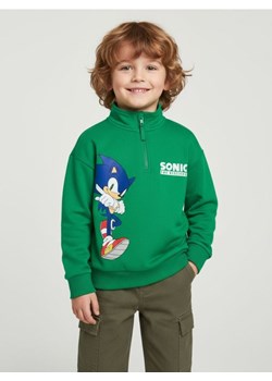Sinsay - Bawełniana bluza ze stójką Sonic the Hedgehog - zielony ze sklepu Sinsay w kategorii Bluzy chłopięce - zdjęcie 187333149