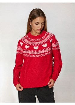 Sinsay - Sweter z motywem świątecznym z domieszką wełny - czerwony ze sklepu Sinsay w kategorii Swetry damskie - zdjęcie 187333186
