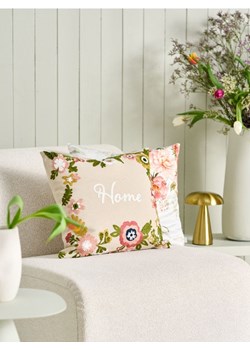 Sinsay - Poszewka na poduszkę w kwiatowy nadruk - kremowy ze sklepu Sinsay w kategorii Poszewki na poduszki - zdjęcie 187333228