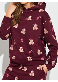 Sinsay - Bluza hoodie ze wzorem - bordowy ze sklepu Sinsay w kategorii Bluzy damskie - zdjęcie 187333296