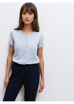 Mohito - Wełniany błękitny kardigan - błękitny ze sklepu Mohito w kategorii Swetry damskie - zdjęcie 187333655