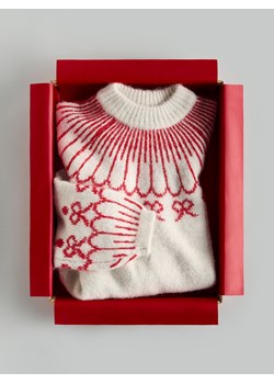 Reserved - Wzorzysty sweter - beżowy ze sklepu Reserved w kategorii Swetry damskie - zdjęcie 187333995