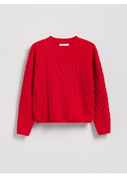 Reserved - Strukturalny sweter - czerwony ze sklepu Reserved w kategorii Swetry dziewczęce - zdjęcie 187334109