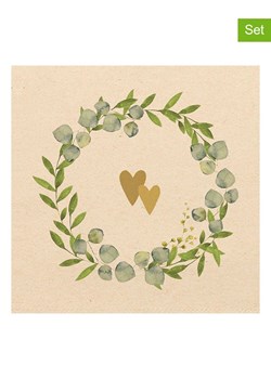 ppd Serwetki (40 szt.) &quot;Two Hearts&quot; w kolorze beżowo-zielonym ze sklepu Limango Polska w kategorii Akcesoria kuchenne - zdjęcie 187334378