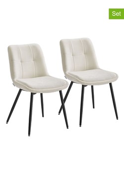 Songmics Krzesła (2 szt.) w kolorze kremowym do jadalni - wys. 81 cm ze sklepu Limango Polska w kategorii Meble - zdjęcie 187335315