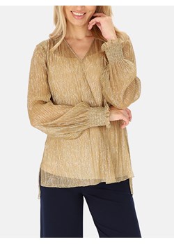 Złota elegancka połyskująca bluzka z topem Potis & Verso Trini ze sklepu Eye For Fashion w kategorii Bluzki damskie - zdjęcie 187336625