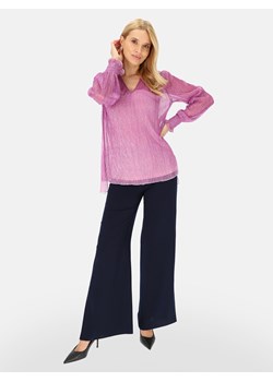 Różowa elegancka połyskująca bluzka z topem Potis & Verso Trini ze sklepu Eye For Fashion w kategorii Bluzki damskie - zdjęcie 187336638