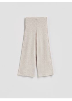 Reserved - Szerokie spodnie - beżowy ze sklepu Reserved w kategorii Spodnie damskie - zdjęcie 187337295