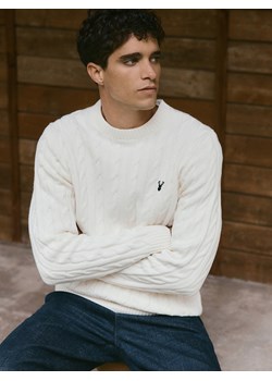 Reserved - Sweter ze świątecznym wzorem - złamana biel ze sklepu Reserved w kategorii Swetry męskie - zdjęcie 187337309