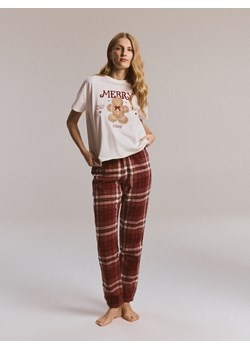 Reserved - Piżama ze świątecznym motywem - czerwony ze sklepu Reserved w kategorii Piżamy damskie - zdjęcie 187337346