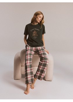 Reserved - Flanelowa piżama w kratę - zielony ze sklepu Reserved w kategorii Piżamy damskie - zdjęcie 187337357