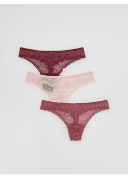 Reserved - Majtki typu stringi 3 pack - różowy ze sklepu Reserved w kategorii Majtki damskie - zdjęcie 187338338