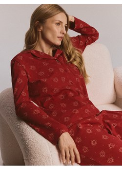 Reserved - Dwuczęściowa piżama ze świątecznym nadrukiem - czerwony ze sklepu Reserved w kategorii Piżamy damskie - zdjęcie 187338436