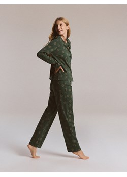 Reserved - Dwuczęściowa piżama ze świątecznym nadrukiem - zielony ze sklepu Reserved w kategorii Piżamy damskie - zdjęcie 187338439