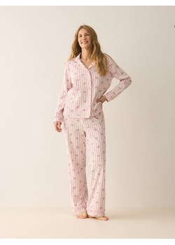 Reserved - Wzorzysta piżama dwuczęściowa - różowy ze sklepu Reserved w kategorii Piżamy damskie - zdjęcie 187338446
