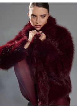 Sinsay - Płaszcz z imitacji futra - bordowy ze sklepu Sinsay w kategorii Płaszcze damskie - zdjęcie 187339038