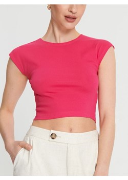 Sinsay - Koszulka crop top - różowy ze sklepu Sinsay w kategorii Bluzki damskie - zdjęcie 187339049