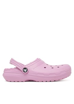 Klapki Crocs Classic Lined Clog 207010 Różowy ze sklepu eobuwie.pl w kategorii Klapki dziecięce - zdjęcie 187339526