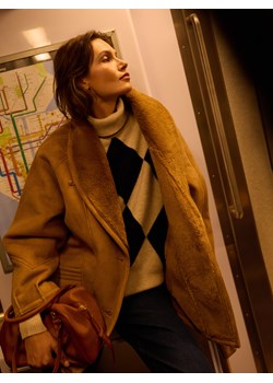 Reserved - Wełniany golf w romby - wielobarwny ze sklepu Reserved w kategorii Swetry damskie - zdjęcie 187339979