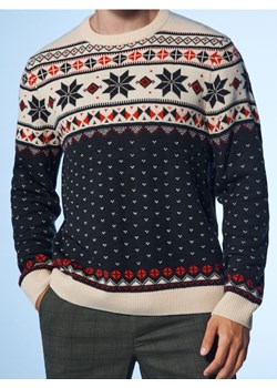 Sinsay - Sweter z motywem świątecznym - granatowy ze sklepu Sinsay w kategorii Swetry męskie - zdjęcie 187340276
