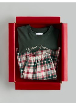 Reserved - Flanelowa piżama w kratę - zielony ze sklepu Reserved w kategorii Piżamy damskie - zdjęcie 187342355