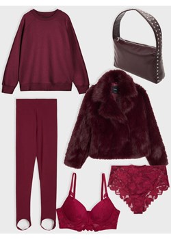 Sinsay - Bluza crewneck - bordowy ze sklepu Sinsay w kategorii Bluzy damskie - zdjęcie 187342889