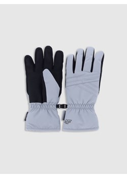 Damskie rękawiczki narciarskie 4F 4FWAW25AFGLF159 - szare ze sklepu Sportstylestory.com w kategorii Rękawiczki damskie - zdjęcie 187343028