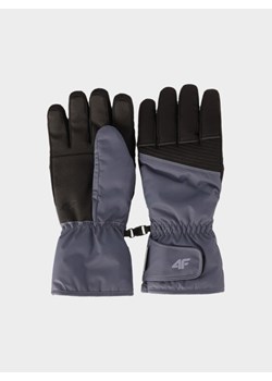 Męskie rękawiczki narciarskie 4F 4FWAW25AFGLM167 - szare ze sklepu Sportstylestory.com w kategorii Rękawiczki męskie - zdjęcie 187343035