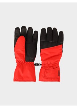 Męskie rękawiczki narciarskie 4F 4FWAW25AFGLM167 - czerwone ze sklepu Sportstylestory.com w kategorii Rękawiczki męskie - zdjęcie 187343038