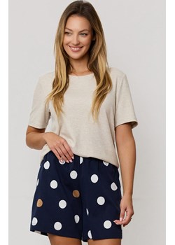 Mefemi krótka piżama damska Oceane, Kolor beżowo-granatowy, Rozmiar S, Mefemi ze sklepu Primodo w kategorii Piżamy damskie - zdjęcie 187343827