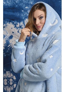 Ciepła kocobluza w świecące w ciemności gwiazdki MILANA, Kolor błękitno-biały, Rozmiar L/XL, Sorbetto ze sklepu Primodo w kategorii Koszule nocne - zdjęcie 187343886