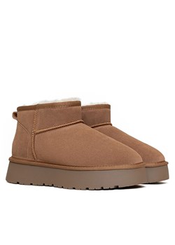 Gooce Skórzane botki zimowe "Mindy" w kolorze jasnobrązowym ze sklepu Limango Polska w kategorii Śniegowce damskie - zdjęcie 187344116