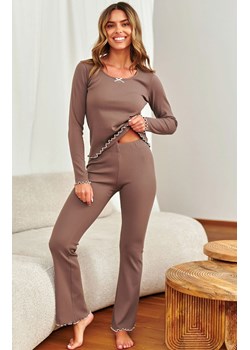Doctor Nap prążkowana piżama damska PM.7304.MOCHA_MOUSSE, Kolor mokka, Rozmiar M, Doctor Nap ze sklepu Intymna w kategorii Piżamy damskie - zdjęcie 187344289