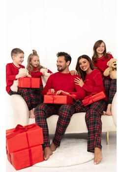 Piżama damska na długi rękaw i długie spodnie czerwona Rozana, Kolor czerwony-wzór, Rozmiar S, Italian Fashion ze sklepu Intymna w kategorii Piżamy damskie - zdjęcie 187344377